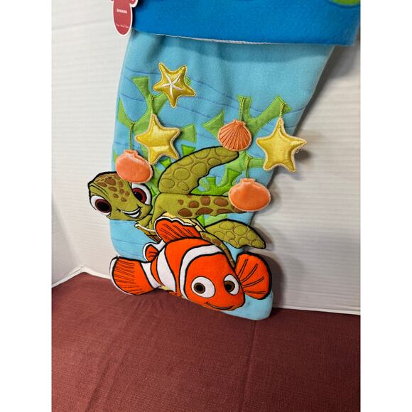 New Rare Disney Parks Pixar Finding Nemo 3D Christmas Stocking Disneyland - Picture 6 of 8